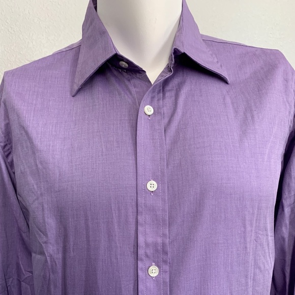Nicole Miller Men's Long Sleeve purple shirt Sz L - Picture 2 of 4